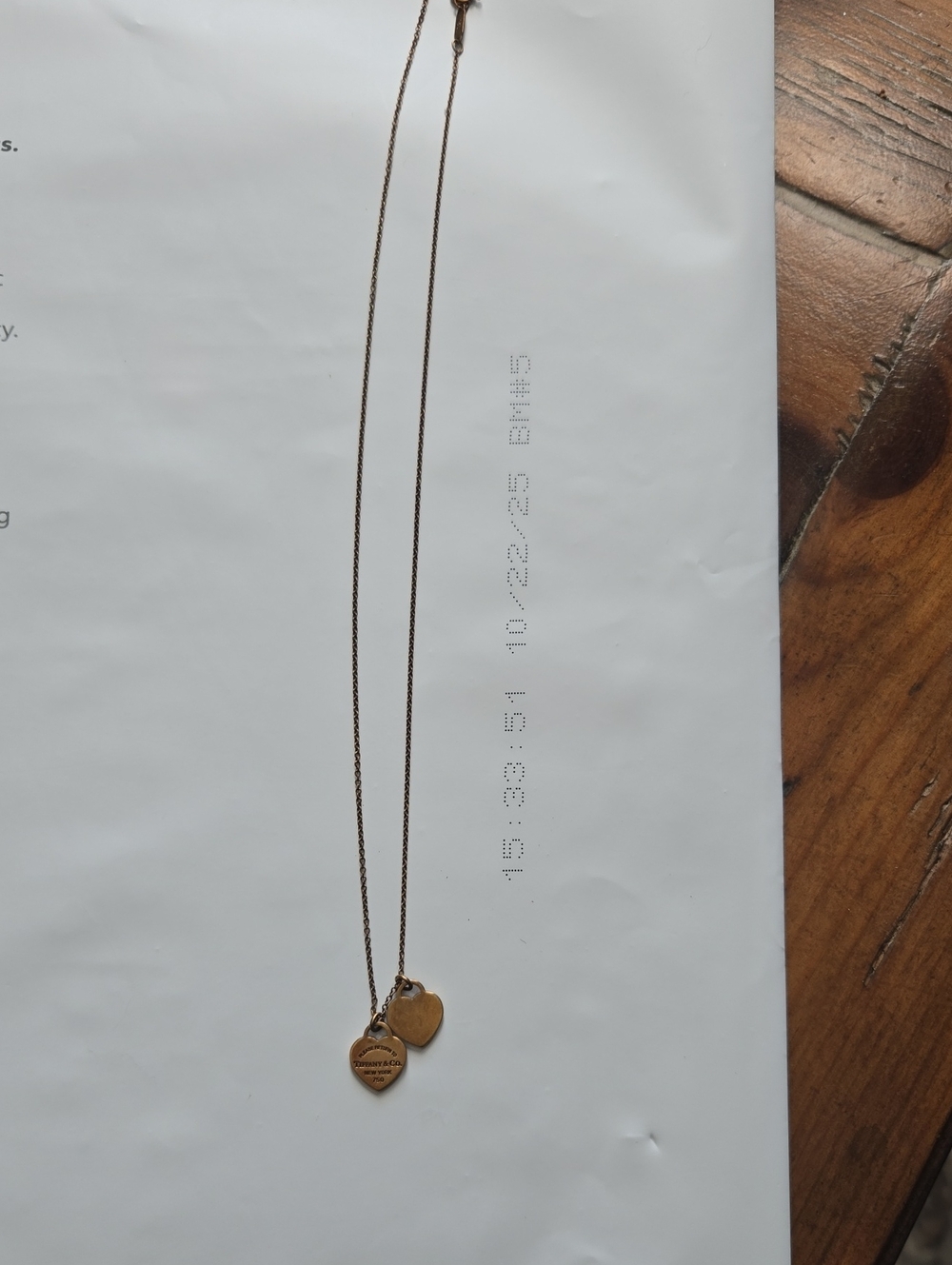 Tiffany & Co. Gold Heart Tag Pendant Necklace